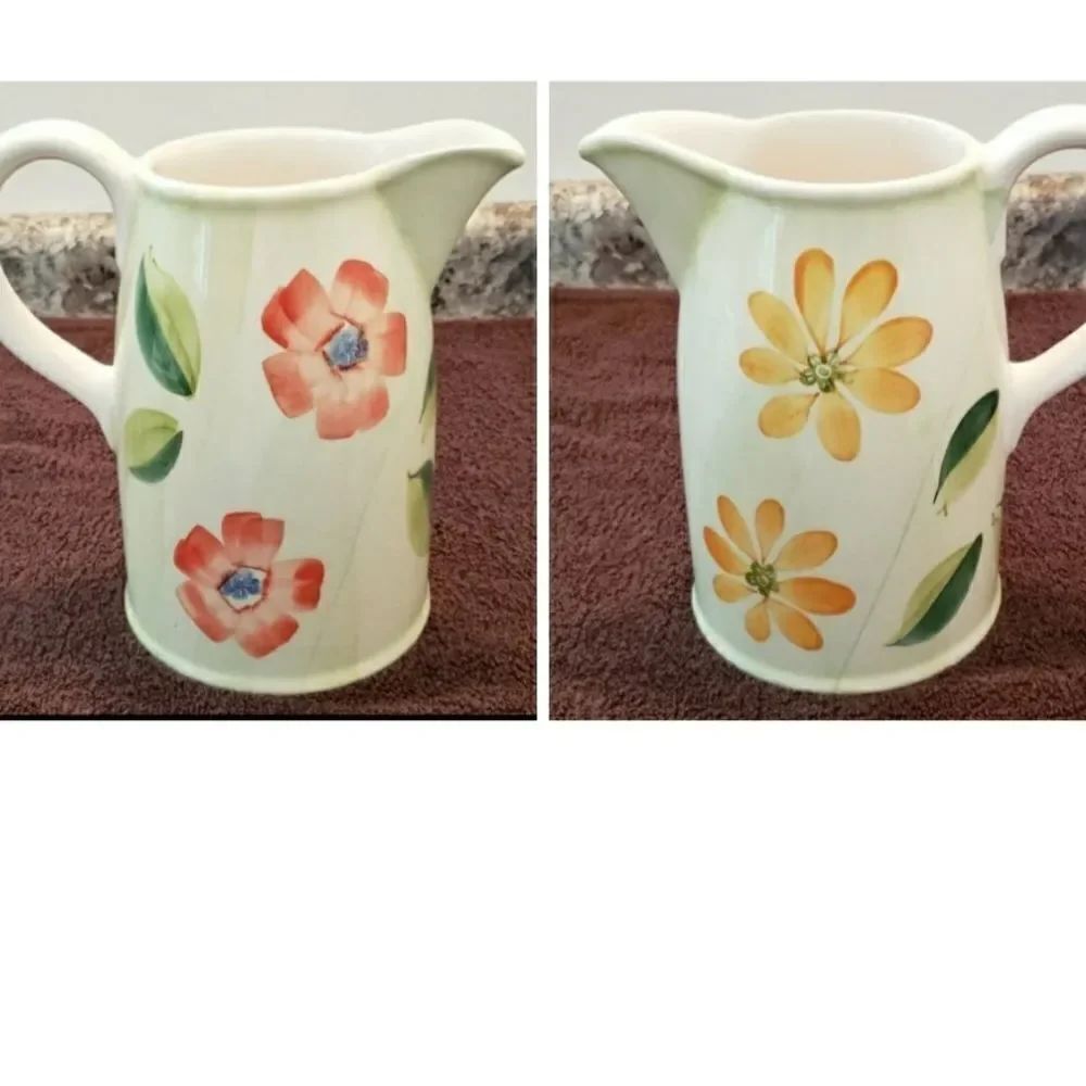 Lovely Floral Porcelain Waccamaw Pitcher Italy